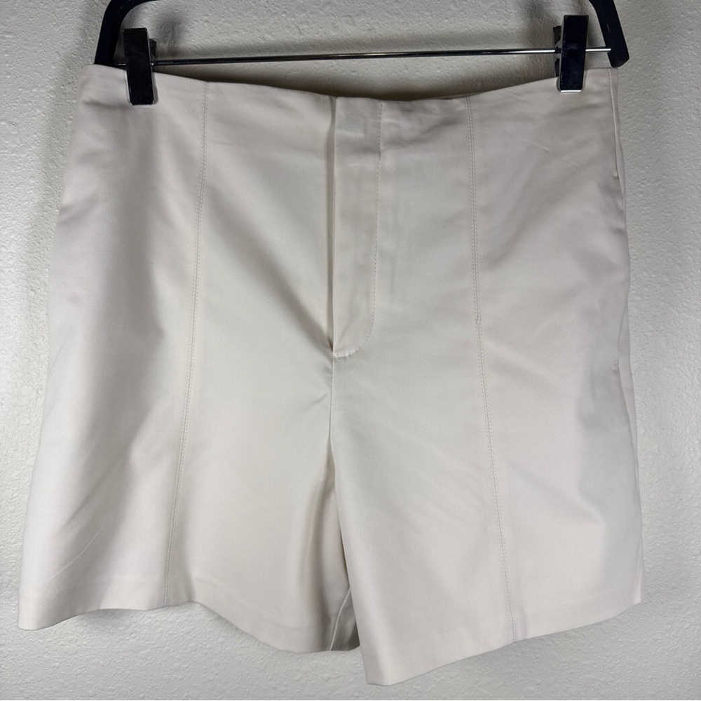 Mango Ivory Off White High Waisted Classic Dressy Shorts 6 Resort Wear NEW